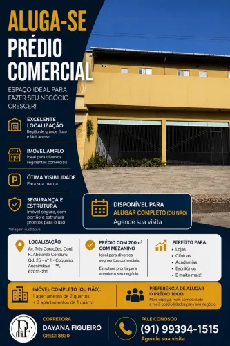 Alugo ponto comercial na Av. 3 corações entrada da cidade nova!