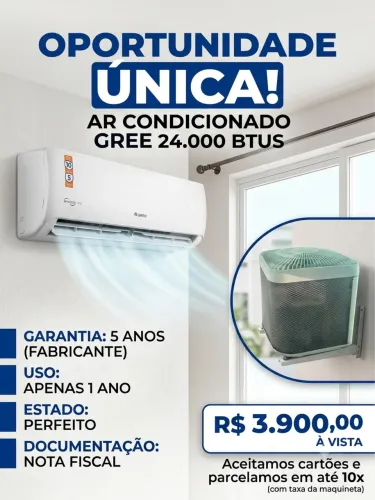 Oportunidade ÚNICA - AR-CONDICIONADO GREE INVERTER 24.000 BTUs - FRIO | 220V | WI-FI