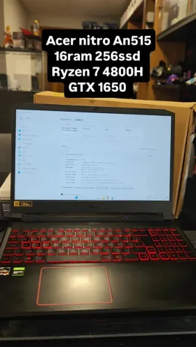 Notebook Gamer Acer nitro anv515 Ryzen 7 GTX 1650