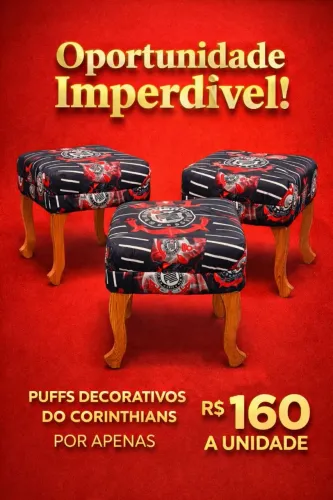 Puffs Decorativos do Corinthians