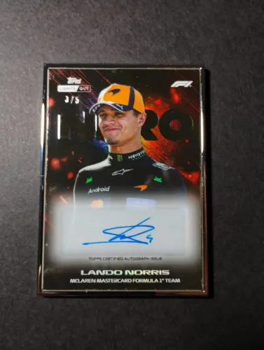 2026 Topps Lights Out Nero, Autografado Pelo Atual Campeão F1 Lando Norris, Numerado 3/5