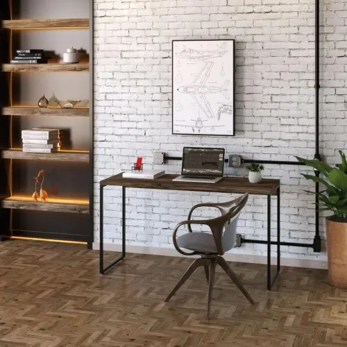 Mesa Escritório Estilo Industrial Kuadra Compace 1,20m - Nova na Caixa