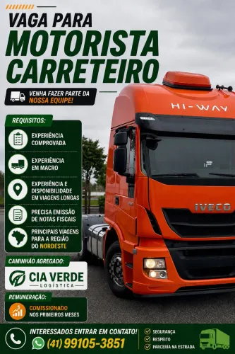 Vaga para motorista carreteiro 