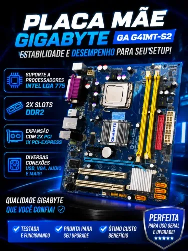 KIT 775 FUNCIONANDO | GIGABYTE GA-945GCM-S2L + PENTIUM D 820 + 1GB DDR2