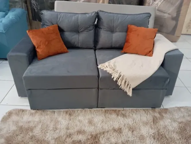 Sofá Suede cinza