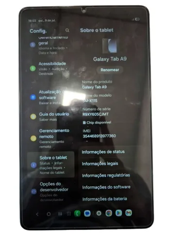 Tablet SAMSUNG A9 - 64GB de Armazenamento - Garantia conosco de 90 dias