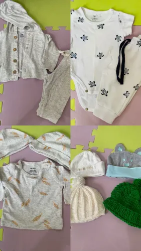 3 Conjunto bebê Carters touca casaquinho bodie
