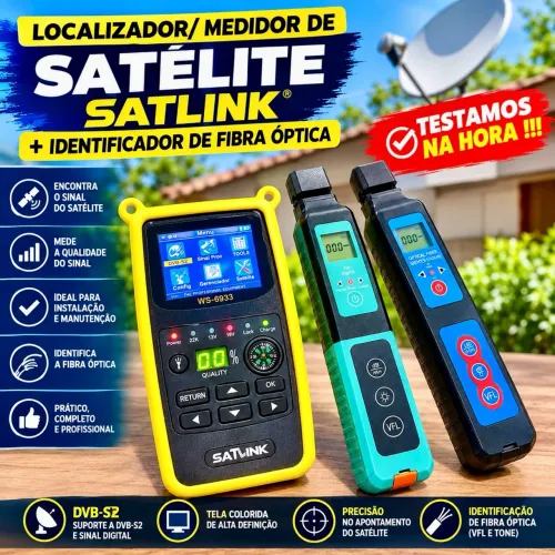 Identificador de fibra óptica + Localizador/medidor de Satélite Satlink