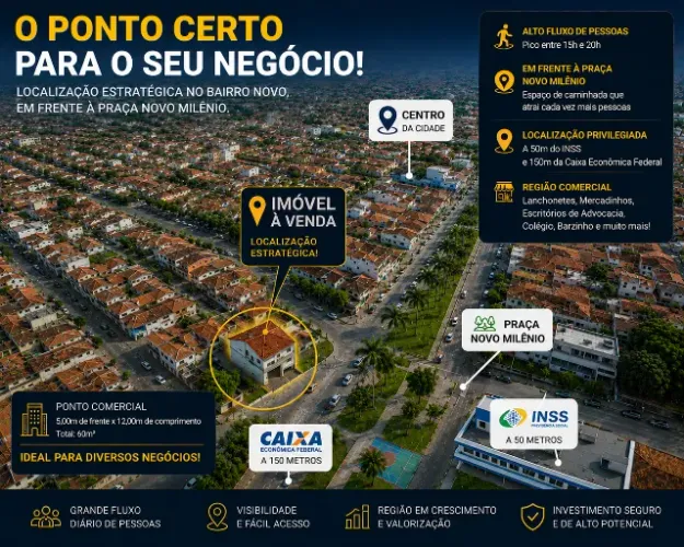 Imóvel comercial para Locação em Guarabira em frente ao INSS.