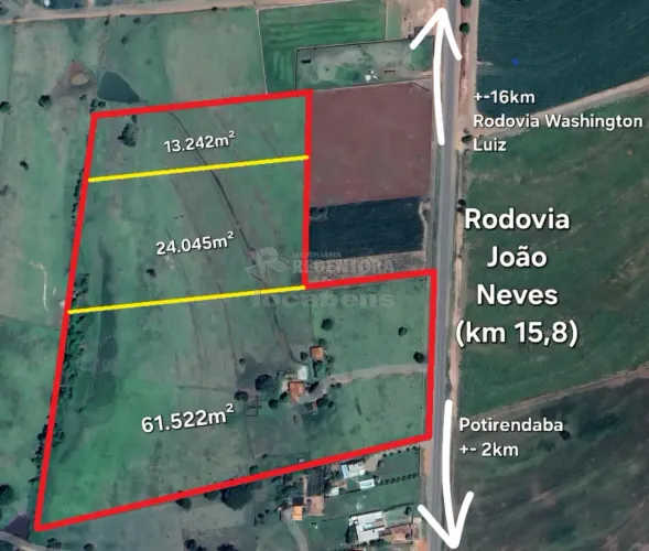 Sítio em Potirendaba com 98.000 m² com benfeitorias.