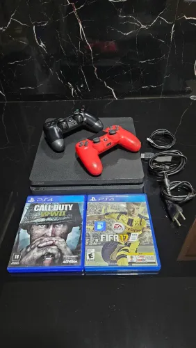 Ps4 slim - 24 jogos - 2 controles / 12x no cartão