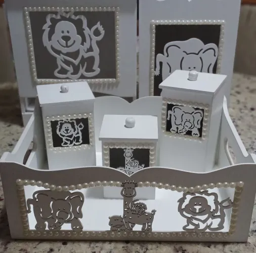 Kit Higiene Bebê Safari MDF