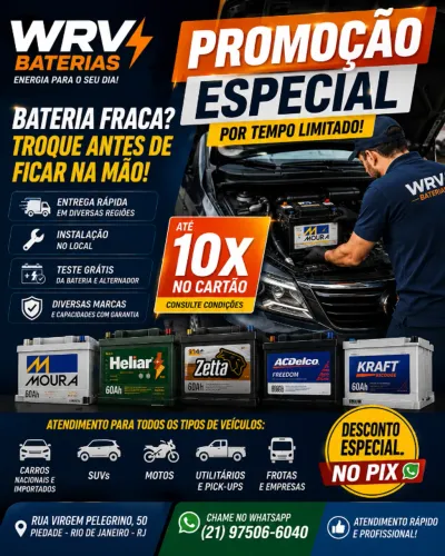 ? PROMOÇÃO ESPECIAL WRV BATERIAS ?