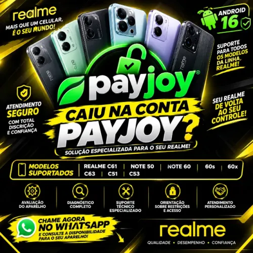 Seu Realme está apresentando restrições ou problemas relacionados à conta PayJoy?