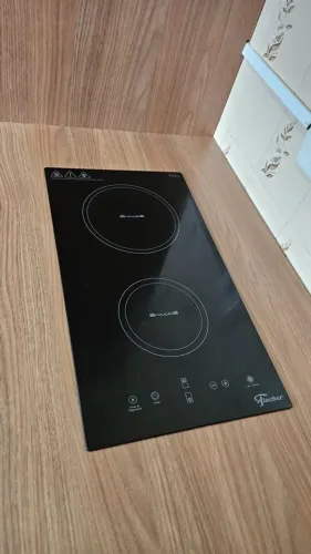 FOGÃO COOKTOP FISCHER 2 QUEIMADORES POR INDUÇÃO VITROCERÂMICA PRETO 220 VOLTS 