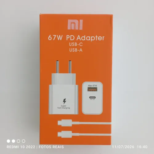 Carregador Mi turbo 67w USB C para celular smartphone