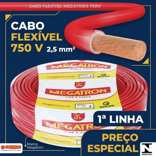 Cabo Flexível 1ª Linha - 2,5mm (ROLO 100M)