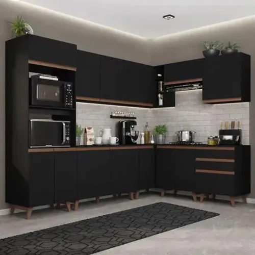 Armário de Cozinha Completa de Canto 462cm