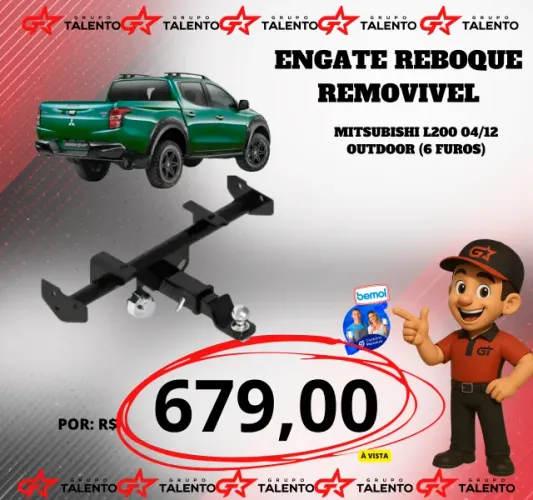 ENGATE REBOQUE REMOVIVEL L200