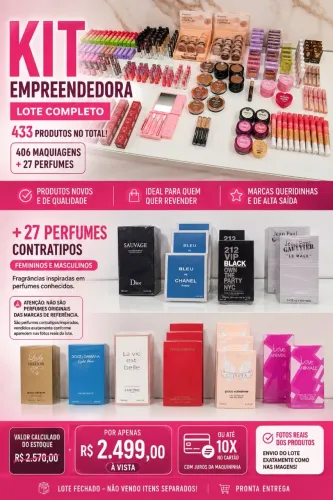KIT EMPREENDEDORA COMPLETO 433 PRODUTOS PARA REVENDA! ? OPORTUNIDADE