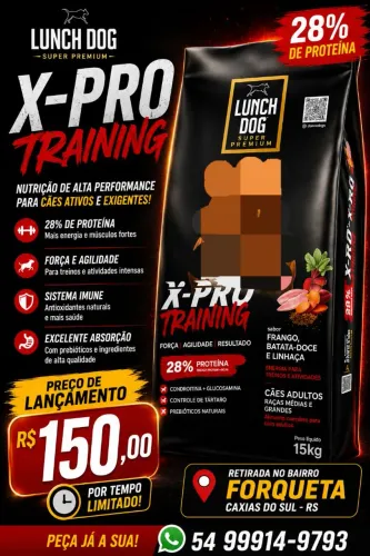 Ração Super Premium 28% de proteína x pro training