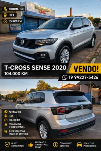 Volkswagen T-Cross Sense 1.0 TSI Flex 5P Aut. 2020