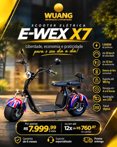 Scooter Eletrica X7 2000w 20ah 2026