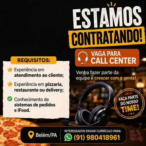 VAGA PARA PIZZARIA