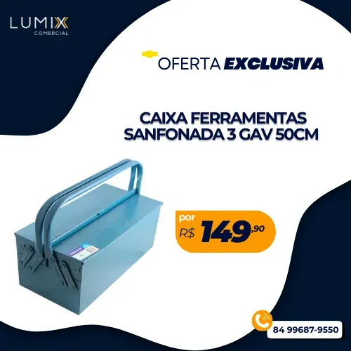 CAIXA DE FERRAMENTAS SANFONADA 3 GAV 50CM