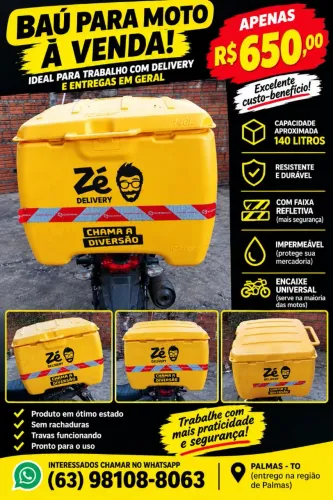BAÚ PARA MOTO 140L - ZÉ DELIVERY -