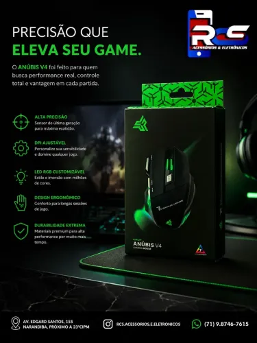 Mouse Gamer Com fio Usb KP-MU006