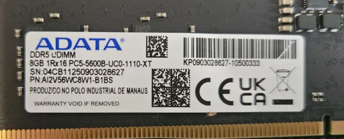 Memoria DDR5 2x8gb 5600mhz Adata