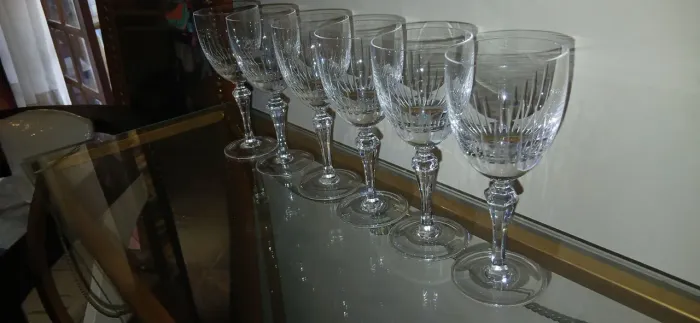 Taças de cristal lapidado