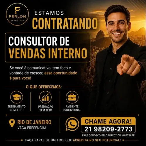 Vagas para vendedor (a) interno