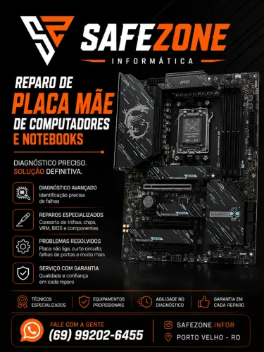 Reparo de placa mãe de computadores e notebooks