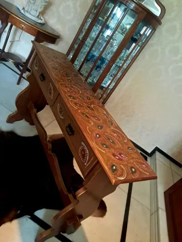 Aparador relíquia madeira de lei artesanal exclusivo original luxo arte indiana