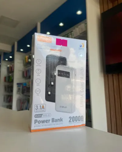 Carregador Portátil 20.000 mAh, R$: 150,00