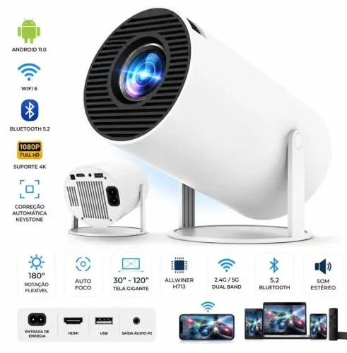 Projetor hy300 hd Android Wi-Fi imagem 4k