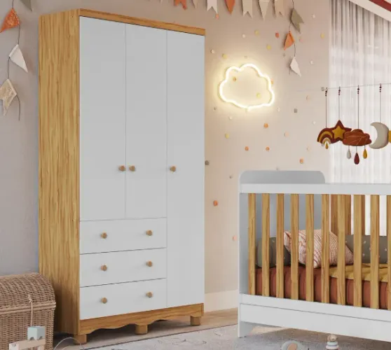 Guarda Roupa Júnior 3 Portas 100% MDF (Novo)