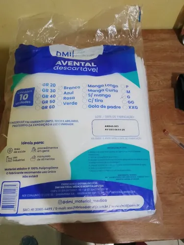 Avental descartável 