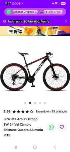 Bicicleta aro 29 dropp SW24 vel câmbio shimano quadro de alumínio MTB