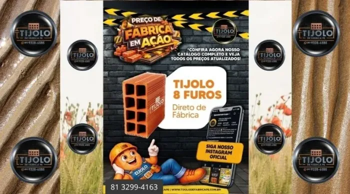 tijolo 8 furos 4 milheiros com entrega 