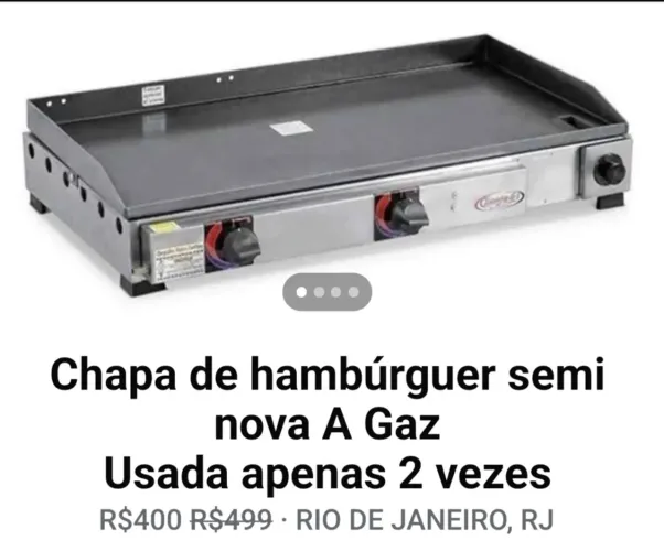 Chapa de hambúrguer semi nova 