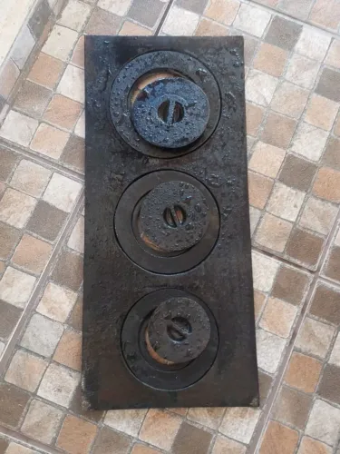 Chapa de ferro fundido 3 furos com redução