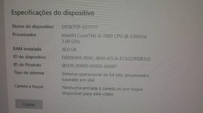 Processador i5 7400 3.00ghz 7° geração 