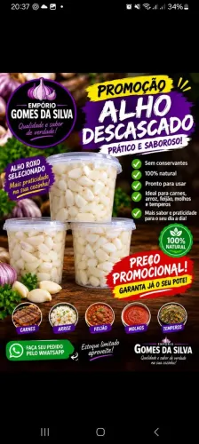 Alho roxo descascado
