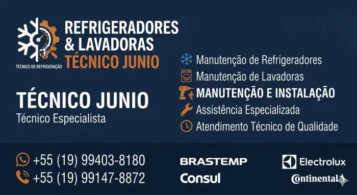 Manutenção de máquinas de lavar e geladeiras