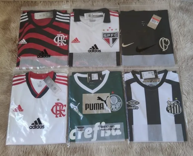 Camiseta de time flamengo Corinthians são Paulo palmeiras santos