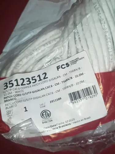 11 pacht cords gigalan cat6 Furukawa brancos
