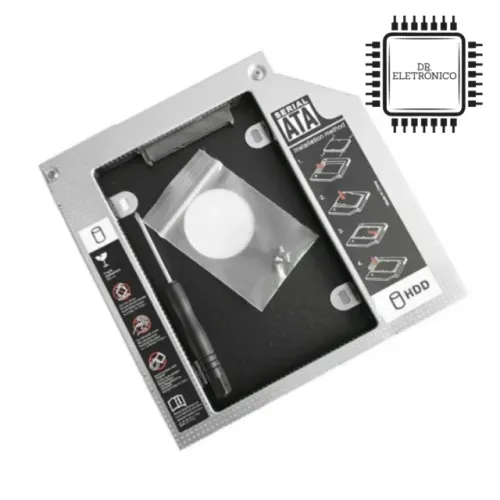 Adaptador Caddy Dvd Para Segundo HD Ou Ssd 2.5 Sata 12.7mm